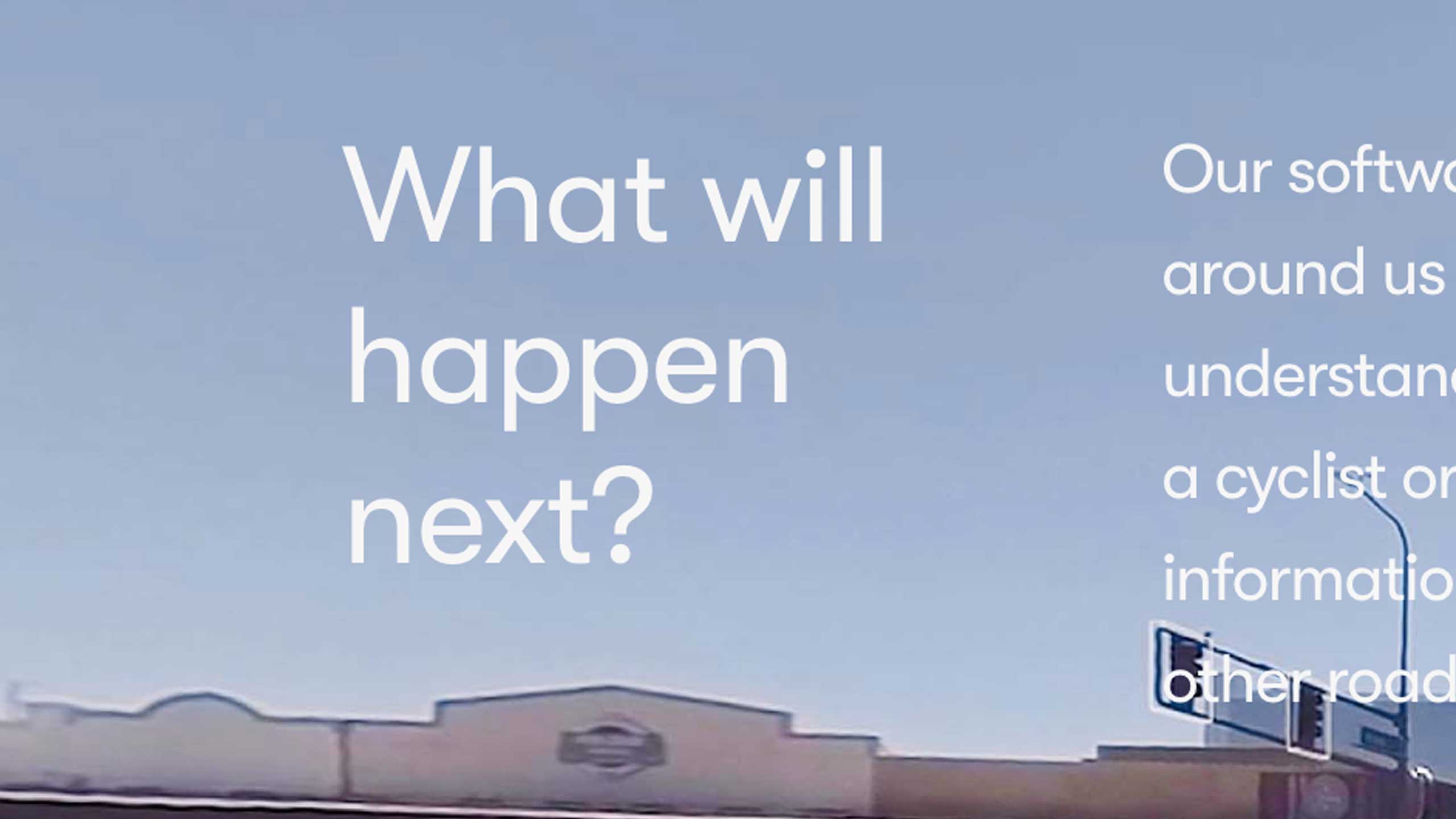Words saying "What will happen next?" appear over a zoomed-in photo with visible pixelation